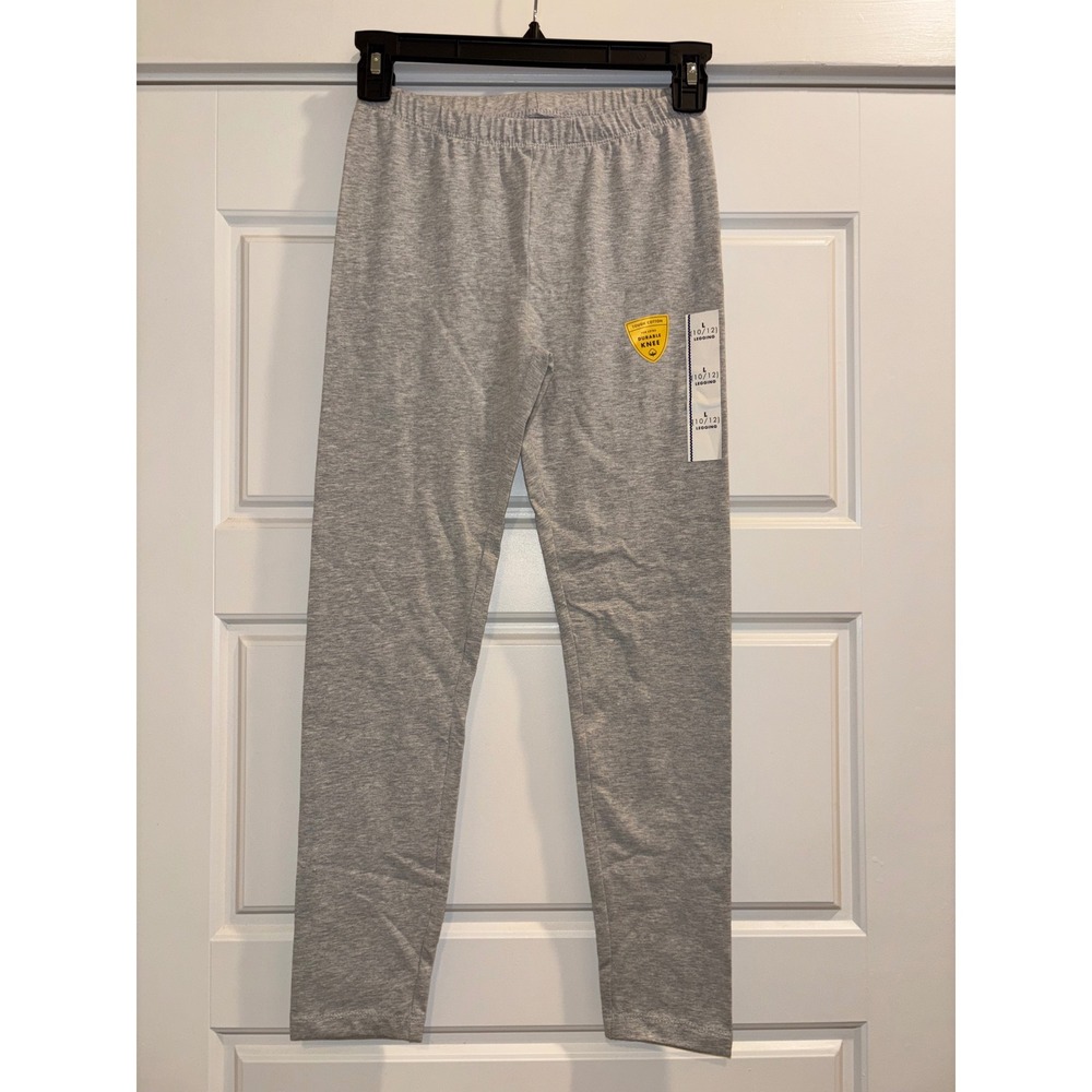 Cat & Jack Girls Heather Gray Tough Cotton Durable Knee Leggings Size L 10/12